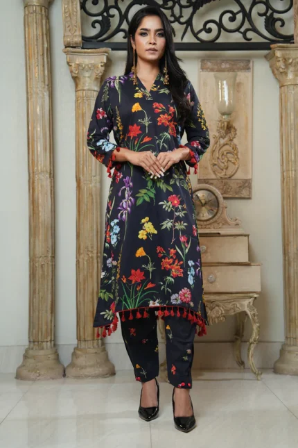 2 - Piece Printed Flower
